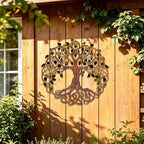 Tree Of Life Metal Wall Art Rustic Iron Decor Round Plaque For Living Room Bedroom Garden Patio Indoor Outdoor Hanging Ornament (16 INCH) - Image 4