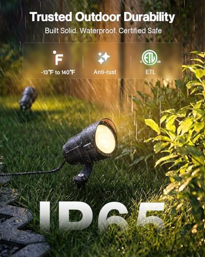 HIBOITEC Spotlights Low Voltage Landscape Lighting with Connectors 7W 2700K Landscape Lights Kit 12-24V AC/DC IP65 Waterproof for House Yard Trees Garden Outdoor 2 Packs - Image 4