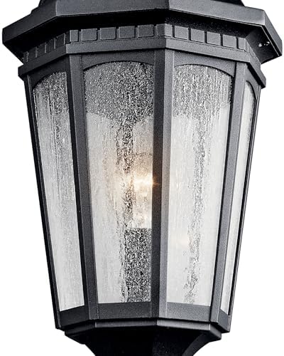 Kichler Courtyard Outdoor Post Light, Textured Black - Image 6