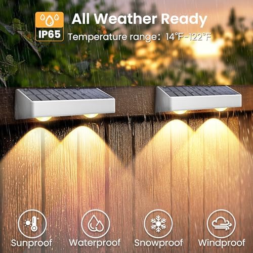 SOLPEX Solar Fence Lights Outdoor, 9 Fixed Colors ＆ Color Changing Fence Solar Lights Outdoor Waterproof IP65, LED Deck Lighting for Backyard Wall Step Patio Railing Pool Porch (12 Pack) - Image 6