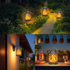 Asixxsix Solar Torch Light, Realistic Flickering Flame Effect Solar Lights Outdoor Extended Runtime Water Proof Flickering Flame for Pathway Yard Patio Decorations ( Light 91008A with Clips 2pcs) - Image 3