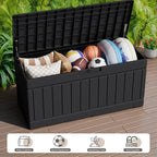 JUMMICO 78 Gallon Deck Box Waterproof Resin Outdoor Storage Box - Image 6