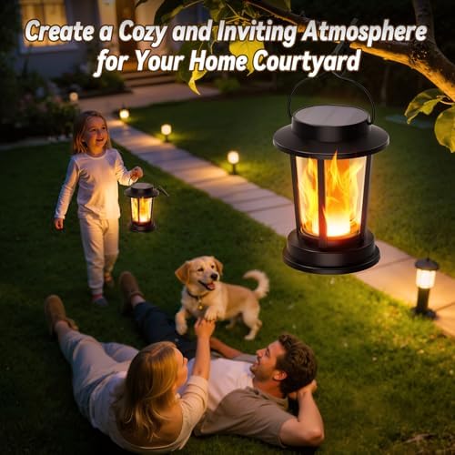 Solar Lanterns Outdoor Waterproof, Flickering Flame Solar Powered - Image 6