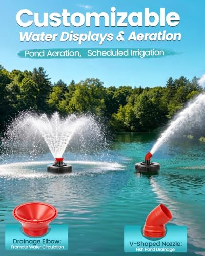 Floating Pond Fountain Aerator, 1HP, 110V, 15000GPH, Black - Image 6