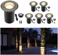 Gardenreet Landscape In Ground Well Lights - Brass Electric Low Voltage Ip65 Lights, 12V Wired LED Fixture, Antique Bronze for Patio Driveway Tree with 5000K Daylight White MR16 Bulb by Gardenreet