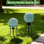VOREEN 8” Mosaic Glass Gazing Ball — Purple Teal & Green Garden Sphere, Weather-Resistant Outdoor Yard & Patio Decoration, Fade-Free, Four-Season Use - Image 2