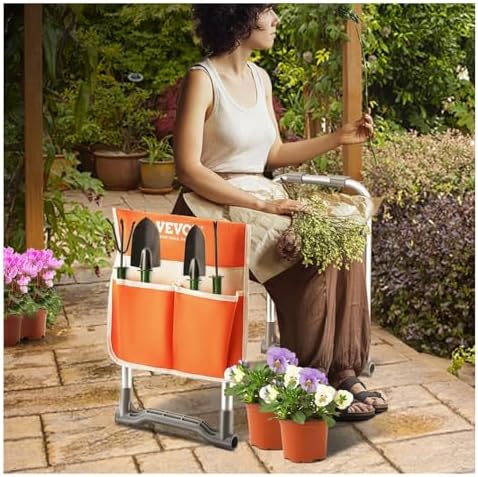 Garden Kneeler and Seat 10 Wide Pad 330 Lbs Load Capacity Foldable Garden Stool Kneeling Bench for Gardening with Tool Bag S for Women Grandparents Seniors Mom and Dad - Image 2