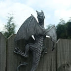 Dragon Winged Gargoyle Fence Hanger Outdoor Wall Decor- Detailed Fence Topper Hanging Statue- Gothic Climbing Grotesque Dragon for Garden, Patio, Porch (14 Inch) - Image 2