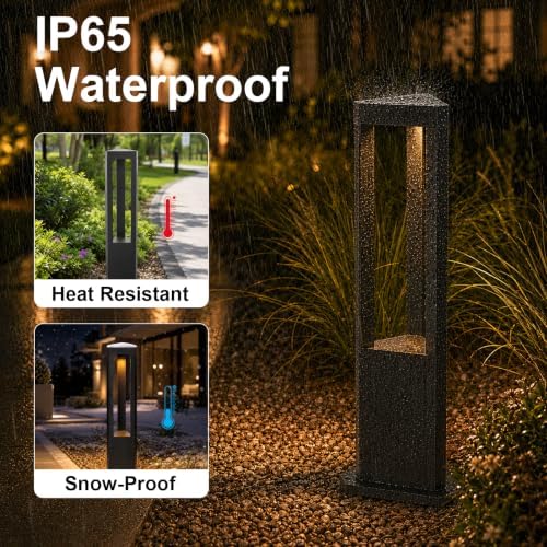 Landscape Pathway Lights Modern Black Path Light Cone LED Bollard Lighting Fixture Outdoor Sideway Lighting With Aluminum Housing Walkway Lamps Waterproof 3000k Lawn Light For Garden Yard House Park - Image 3