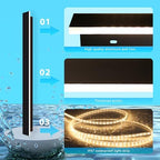 Outdoor Wall Light LED Long Wall Sconce 11.82in Ip65 Waterproof Black Modern Outdoor Lights 3000k 9W Metal Exterior Light Fixture for Porch Light Patio Front Door Yard Garden Villa Living Room - Image 6