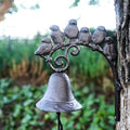 Cast Iron Doorbell, Sign with Birds, Metal Farm Hanging Bell for Outdoor Entryway Gate, Vintage Restaurant Dinner Bell by Unknown