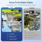 Antfraer 12W Solar Fountain Pump & Pond Filter Kit – Integrated Filtration System with 4 Nozzles, 6.6FT PVC Tubing Pond Filter for Outdoor Ponds, Gardens, Waterfalls, Fountains - Image 3