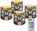 4 PCS Flameless LED Candle with 4H 8H Timer Remote Retro Butterfly Moon Flower Electric Pillar Candle with Color Changing Control for Room Fall Wedding Christmas Decorations by Unknown