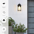 Outdoor Wall Light, Exterior Lighting Fixture Wall Lantern, Black Porch Light Fixture with Clear Beveled Glass, Outdoor Wall Sconce Waterproof Anti-Rust E26 Socket for Front Door, 2 Pack - Image 4