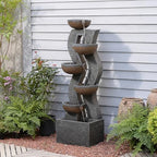Bumilgar 52.8 Tall Modern Curved Garden Water Fountain Outdoor - Image 3