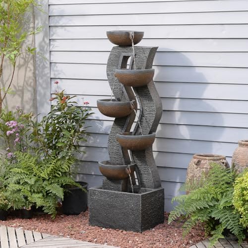 Bumilgar 52.8 Tall Modern Curved Garden Water Fountain Outdoor - Image 3