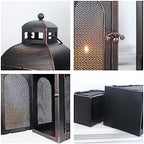 Luxury Lantern Decorative Outdoor & Indoor, Set of 2 (19’’&13’’) Metal Candle Lanterns Decor, Vintage Hanging Candle Holder for Front Porch Patio Wedding Farmhouse Home, Christmas Decorations - Image 7