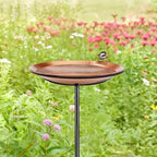Good Directions Dimpled Copper Bird Bath on Garden Pole 13" - Image 4
