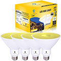 4 Pack PAR38 Amber Yellow LED Bug Light Bulb Outdoor LED Flood Light Bulb 17W 170 Watt Equivalent Dimmable Waterproof E26 Bug LED Yellow Light Bulbs Warm Bug-Free Lighting for Home Insect Repellent by BluexBulbs