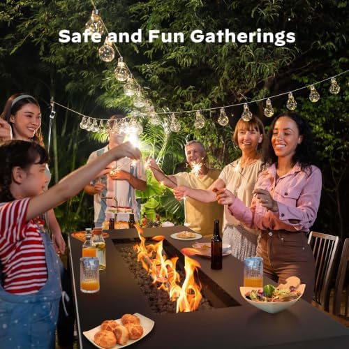 Ciays 42 Inch Gas Fire Pit Table, 60,000 BTU Propane Pits for Outside with Steel Lid and Lava Rock, 2 in 1 Firepit Table Gatherings Parties on Patio Deck Garden Backyard, Black - Image 2