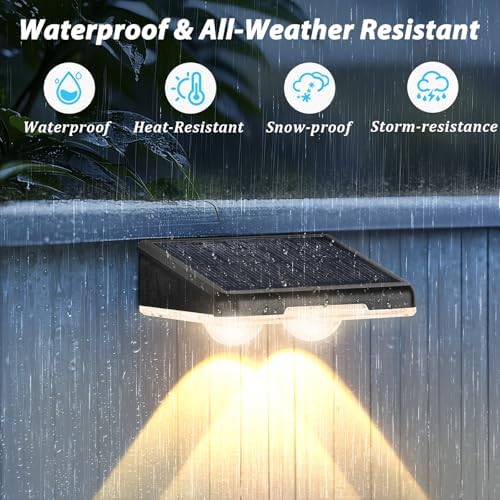 Brightever Solar Fence Lights Black 12-Pack, Color Changing & 7 Fixed Color - Image 6