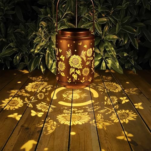 2 Pack Solar Outdoor Lanterns Butterflies Garden Decor LED Light Hanging - Image 3