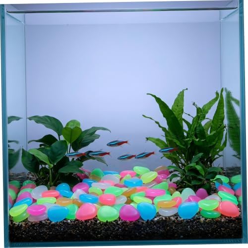 OSALADI Resin Pebbles Outdoor Decorative Stones Glow the Dark for Garden and Yard 500pcs Recharge in Sunlight Glowing Landscaping Stones and Random Color and Pet Friendly for Fish Tanks - Image 6