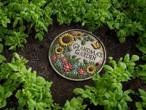 VEOJEIN Grandma's Garden Stepping Stone 9.45’ Durable Garden Décor with 3D Hand-Painted Sunflower Design – Gift for Grandma, Mom, Wife, Mother’s Day, Christmas, Birthdays - Image 6