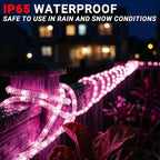 100ft Rope Lights Outside, Connectable & Flexible Tube Lights with 8 Modes Controller,Waterproof Pink LED Rope Lighting for Deck,Garden,Pool,Patio,Bedroom,Party,Indoor & Outdoor Landscape Lighting - Image 5