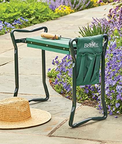 Burpee Multi-Function Garden Kneeler Seat with Padded Cushion and Detachable Tool Bag, Versatile Garden Stool with Foldable Frame, Ideal for Outdoor Gardening Enthusiasts (Green) - Image 2
