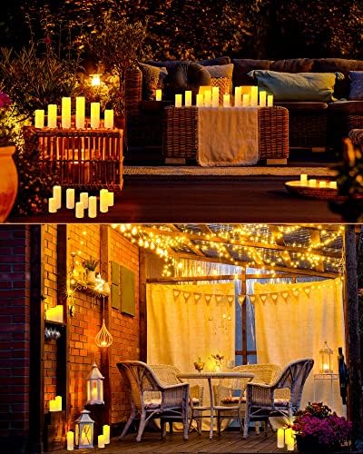 24 Pieces Flameless Candles Bulk, Waterproof Battery Operated LED Flickering Realistic Pillar Candles with 4 Remote and Timers for Wedding Outdoor Indoor Home Decoration, 3 Sizes - Image 6