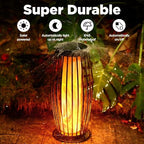 Solar Outdoor Floor Lamp, Solars Lanterns Outdoors Waterproof, Flickering Flame Solar Outdoors Light, Auto On/Off Solars Lantern for Porch, Garden, Patio, Lawn, Deck Decorating (Black) - Image 2