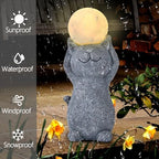 Solar Garden Decor Cat Moon Outdoor Statue and Figurine Lights - Image 2