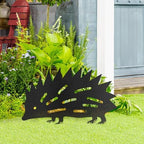 Hedgehog Metal Garden Stake Decorative, Adorable Animal Silhouette Statues for Yard Art, Outside, Patio, Outdoor Decor, Garden Decorations, Lawn Ornaments - 16" Black - Image 3