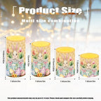 Easter Bunny Tulip Flamless Candles Flickering LED Battery Operated Elictric Pillar Candles with Color Changing Timer Remote Control for Indoor Outdoor Easter Day Party Home Decorations - Image 4