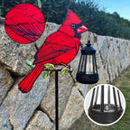 2Pack Solar Lantern Outdoor Decor Solar Cardinal Redbird Lights Metal Stake - Image 5