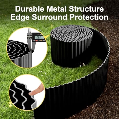 Land Guard Corrugated Garden Edging Border, 6"×25' Landscape Paver Edging, Tall Landscape Edging, Fence for Garden, Flower Bed, Lawn and Landscape Edging (Black) - Image 3