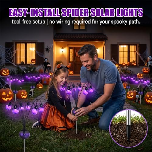 Solar-Powered Halloween Spider Ground Lights, Solar-Powered Garden Lights - Image 5
