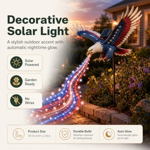 Solar Garden Light, Eagle Watering Can Stake with Cascading Lights - Image 2