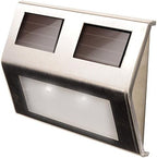 Maxsa 47334-SS Weatherproof Solar LED Lights for Decks and Steps (4-Pack), Stainless Steel by MAXSA