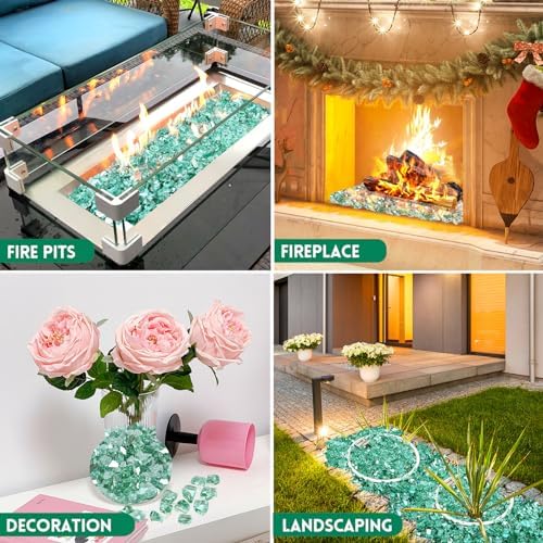 GasSaf 1/2 Inch Green Fire Glass Reflective Tempered Fireglass, 20 lb - Image 3