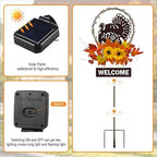 Thanksgiving Decorations Outdoor,Solar Lights Turkey Yard Sign Garden Stake - Image 6