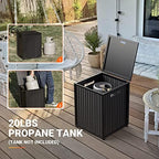 Propane Metal Tank Cover Table for Gas Fire Pits, Hides Any Standard 20lb Propane Tanks, 16-inch Hideaway Table with Side Handles, Black - Image 2