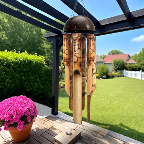 ASTARIN Bamboo Wind Chimes for Outside,Handcrafted Wooden Wind Chimes by Astarin