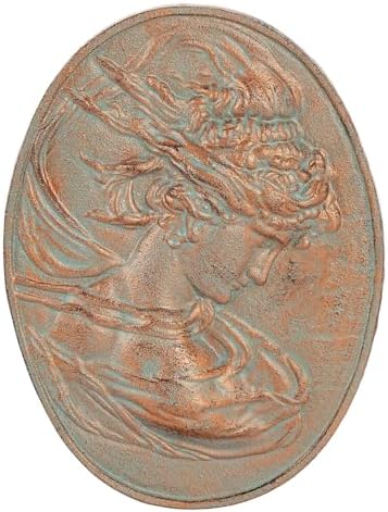 Sungmor Copper Cast Iron Wall Art, Oval-shaped Classical Lady Relief Plaque by Sungmor