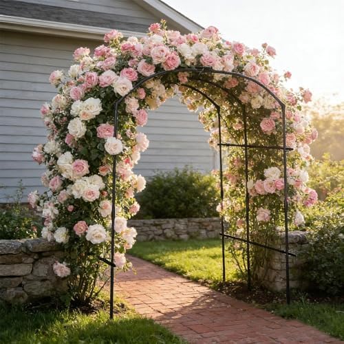 Tall Garden Arch Trellis for Climbing Plants, 87" H Metal Trellis Archway - Image 4
