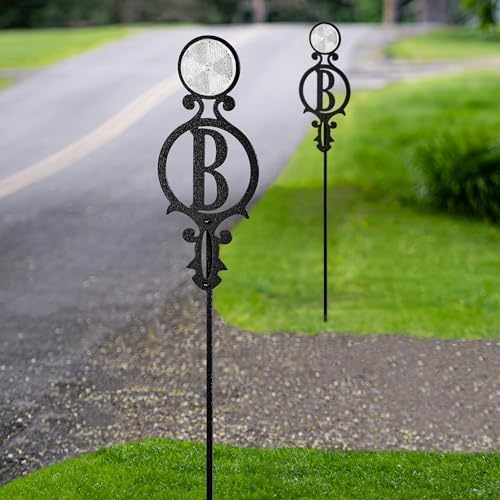 Touch of Class Pathways Driveway Marker Stake, Monogram, Black, Set of 2 - Image 2