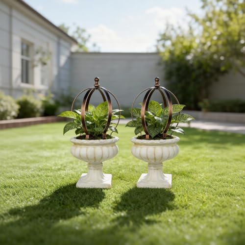 2PCS Bronze Metal Garden Trellis Obelisk for Climbing Plants - Rust-Resistant Powder Coated Outdoor Topiary Frame for Roses and Potted Plants - Versatile and Durable Garden Support Structure - Image 5