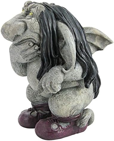 Garden Gnome Statue -Pondering Sylvester the Cynical Gnome Troll - Lawn Gnome - Image 2