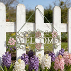 Vintage Welcome Wall Decor Metal Hanging Welcome Sign Rustic Farmhouse Distressed Flower and Butterfly Welcome Sign Decoration for Garden Porch Patio Yard Outdoor 16"L (Colorful) - Image 3